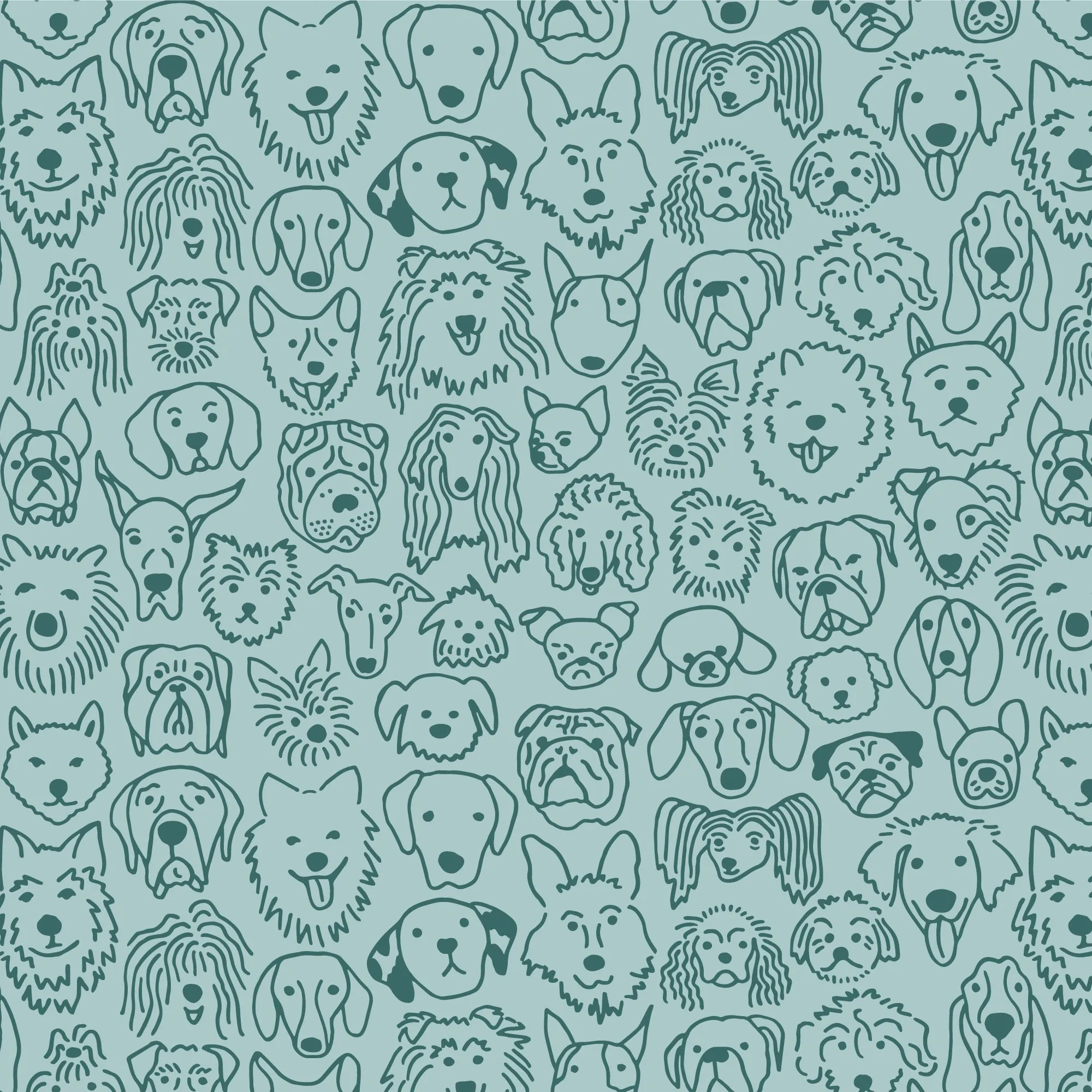 Alberta Dress - Dogs Pale Blue