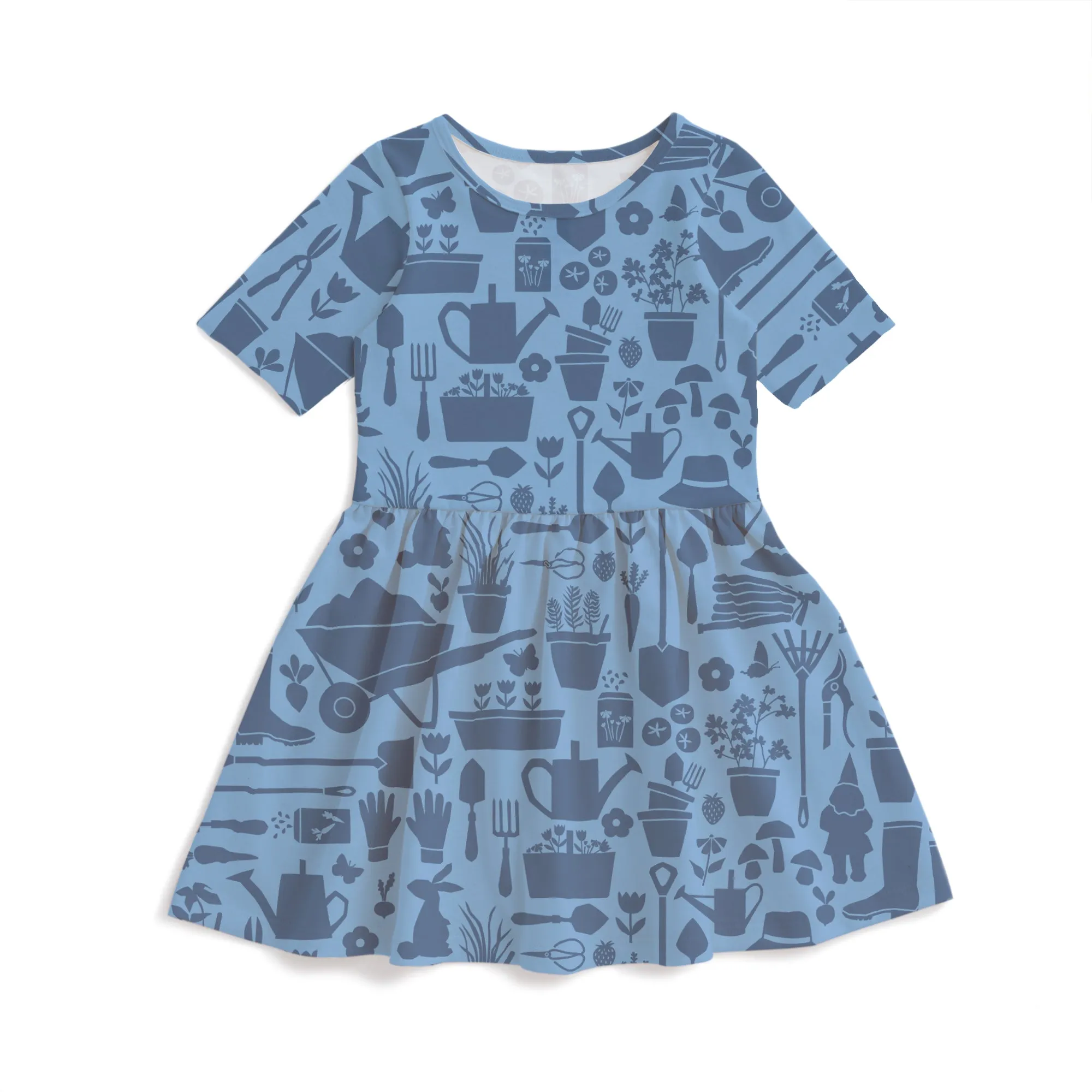 Alberta Dress - Garden Tools Blue