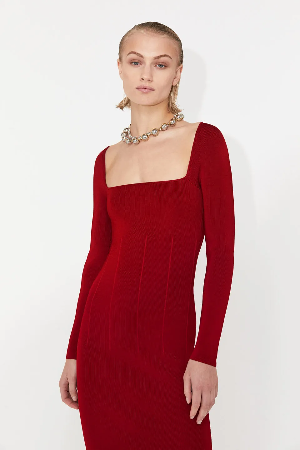 Atalanta Long Sleeved Dress - Rouge Piaf