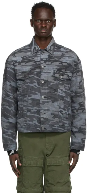 Balenciaga Black Denim Camo Large Fit Jacket
