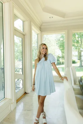 Pure cotton pleated short dress