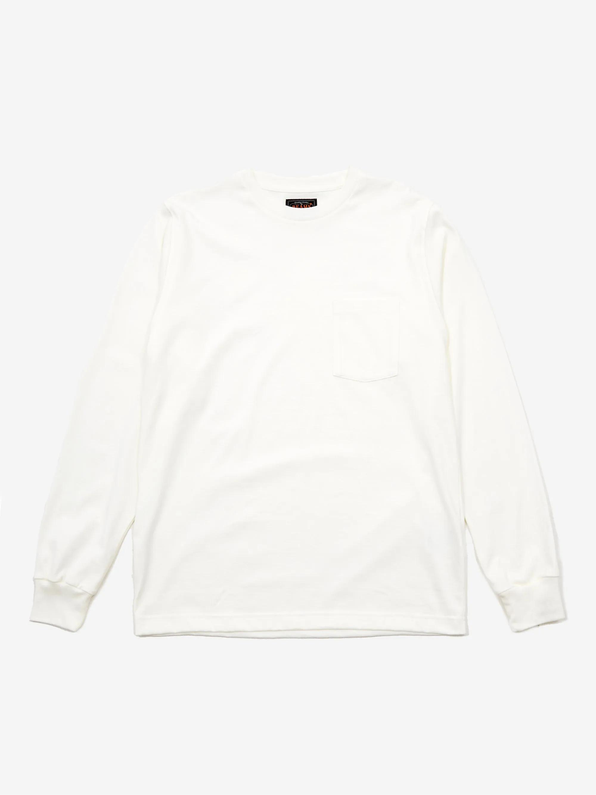 Beams Plus Longsleeve Pocket T-Shirt 40/2 - White