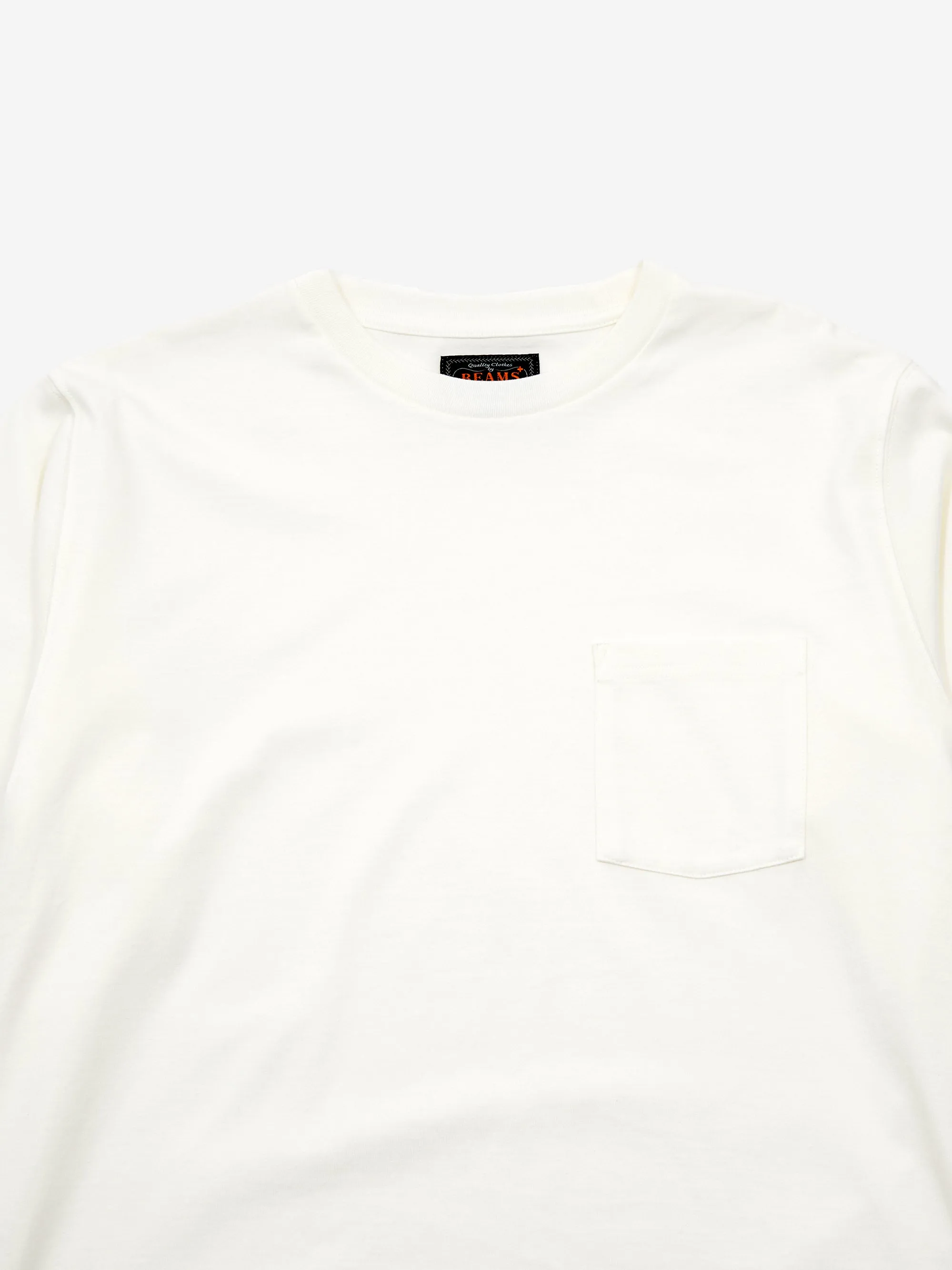 Beams Plus Longsleeve Pocket T-Shirt 40/2 - White
