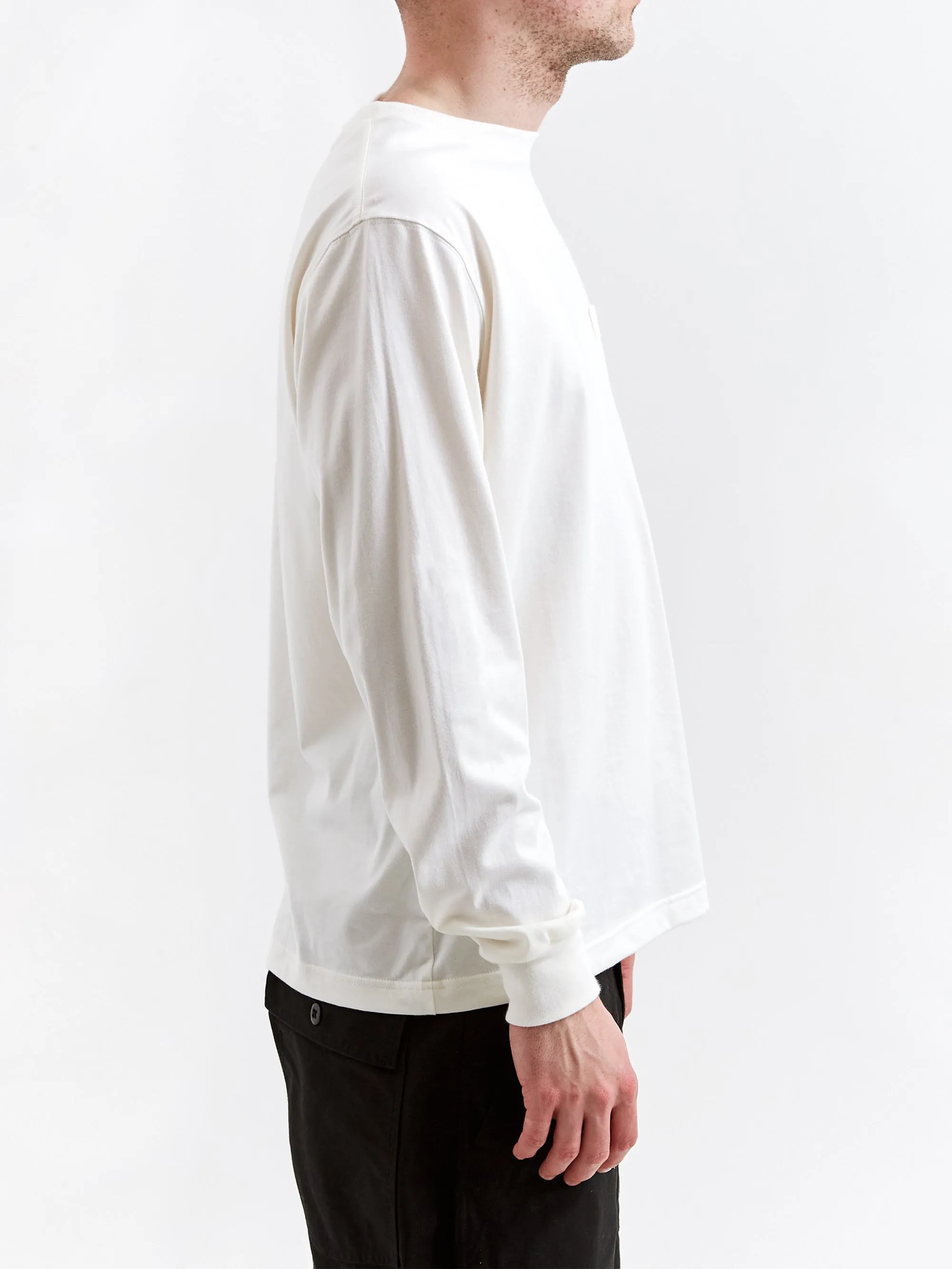 Beams Plus Longsleeve Pocket T-Shirt 40/2 - White