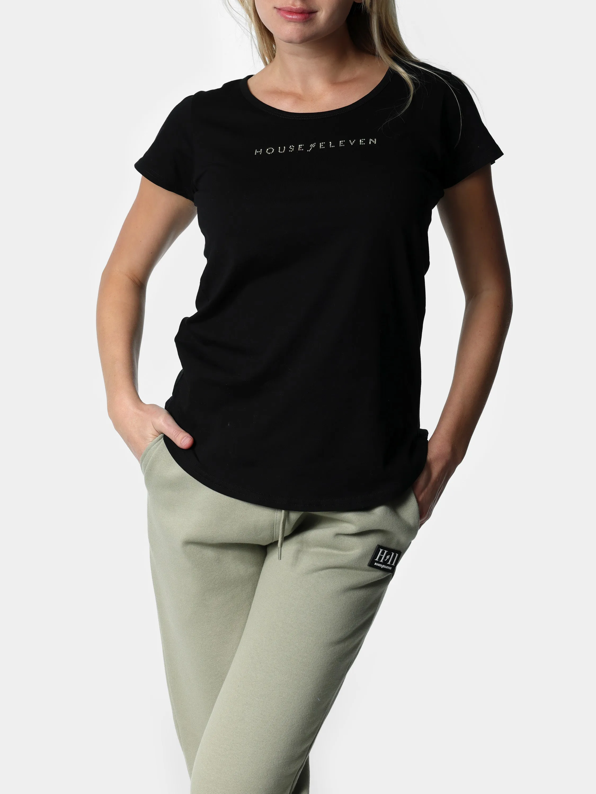 Bedazzled House of Eleven Black Tee