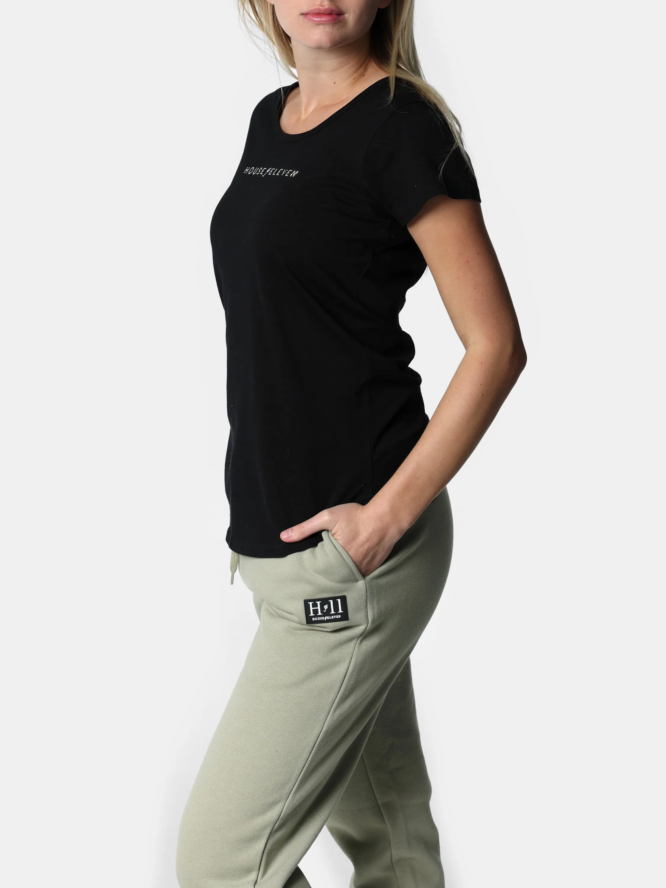 Bedazzled House of Eleven Black Tee