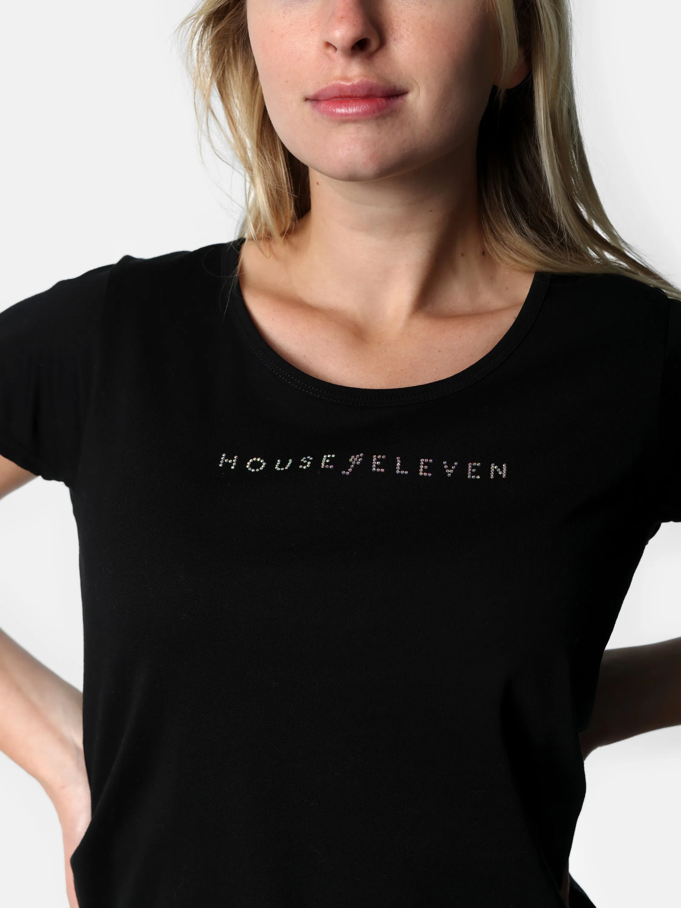 Bedazzled House of Eleven Black Tee