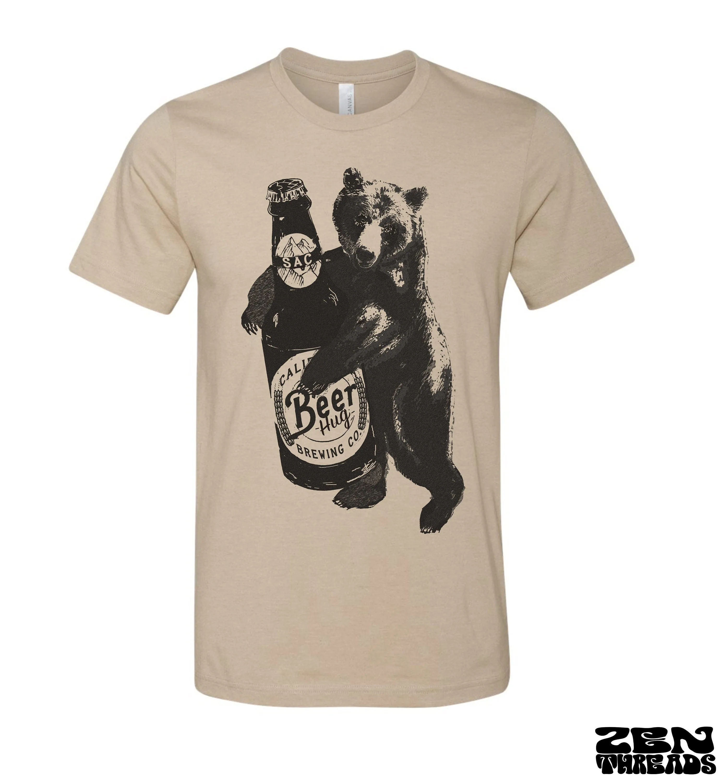 Beer Hug T-Shirt - Unisex Eco-Friendly Custom Print - Craft Beer Lover - Vintage Soft Tee