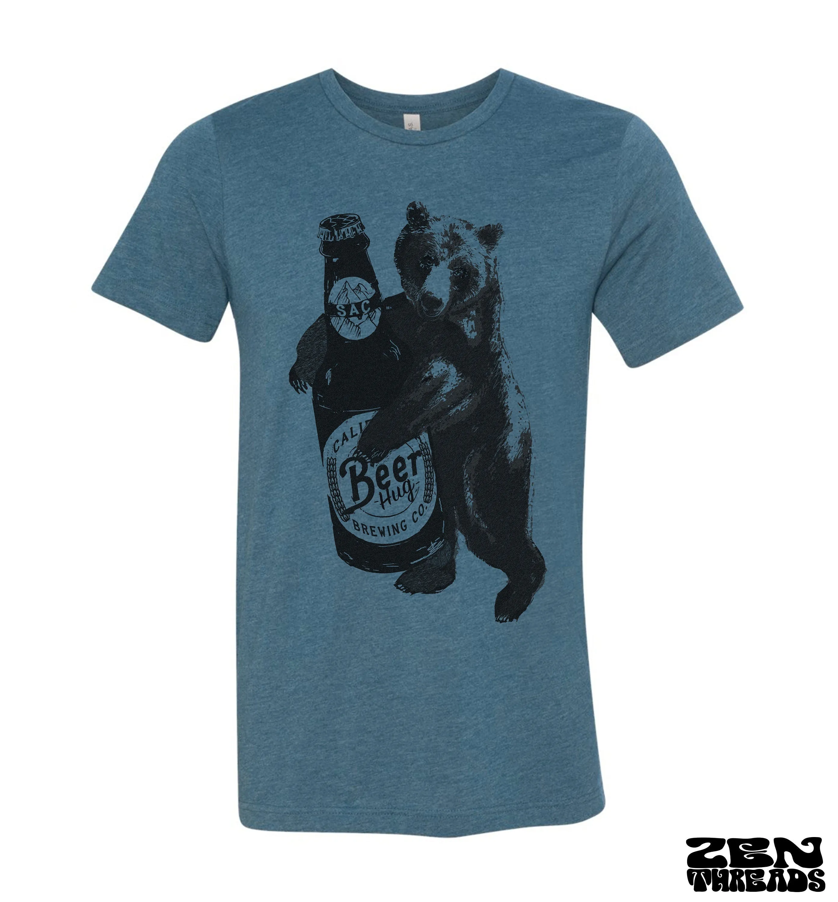 Beer Hug T-Shirt - Unisex Eco-Friendly Custom Print - Craft Beer Lover - Vintage Soft Tee
