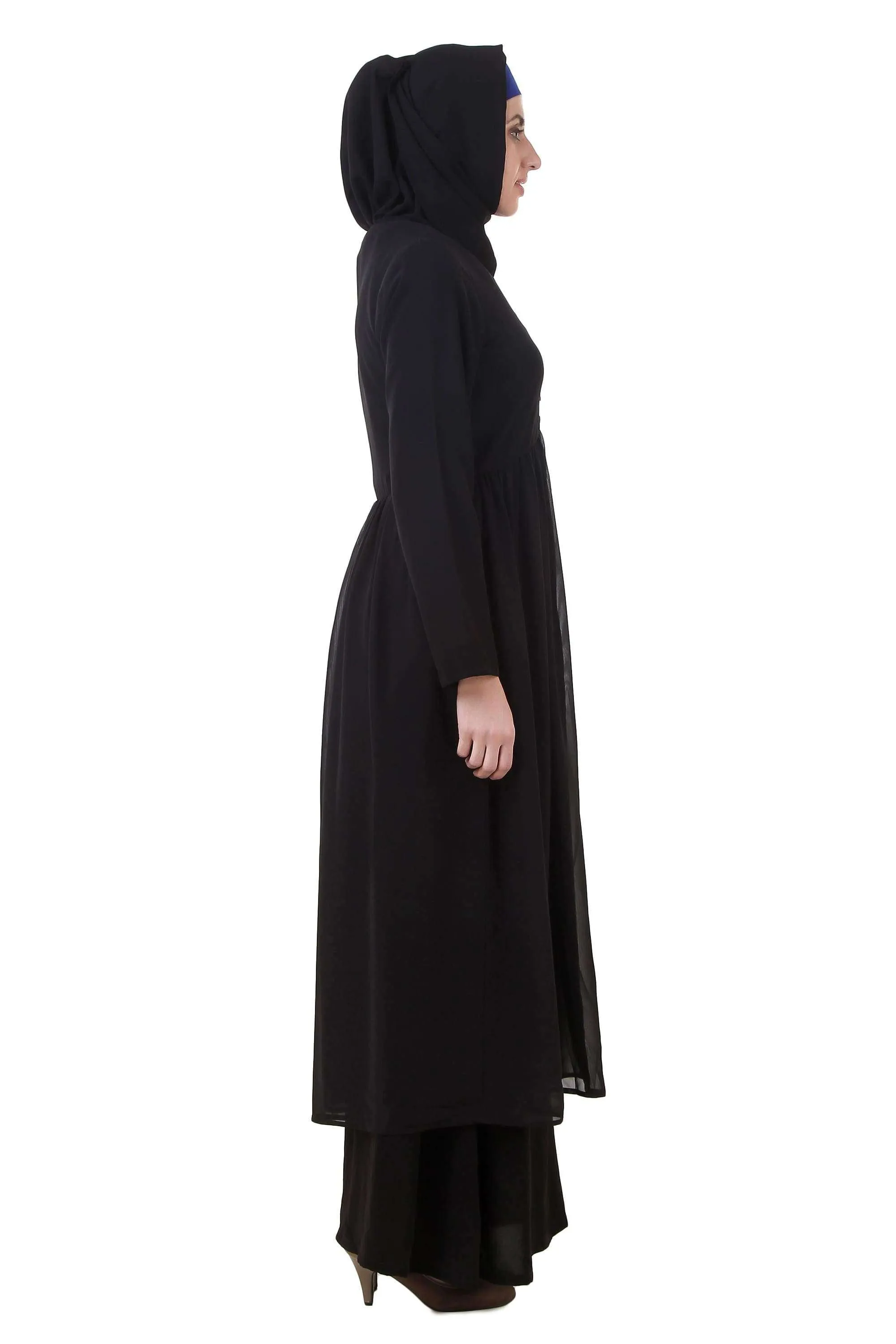 Black Nida and Georgette Abaya AY-710