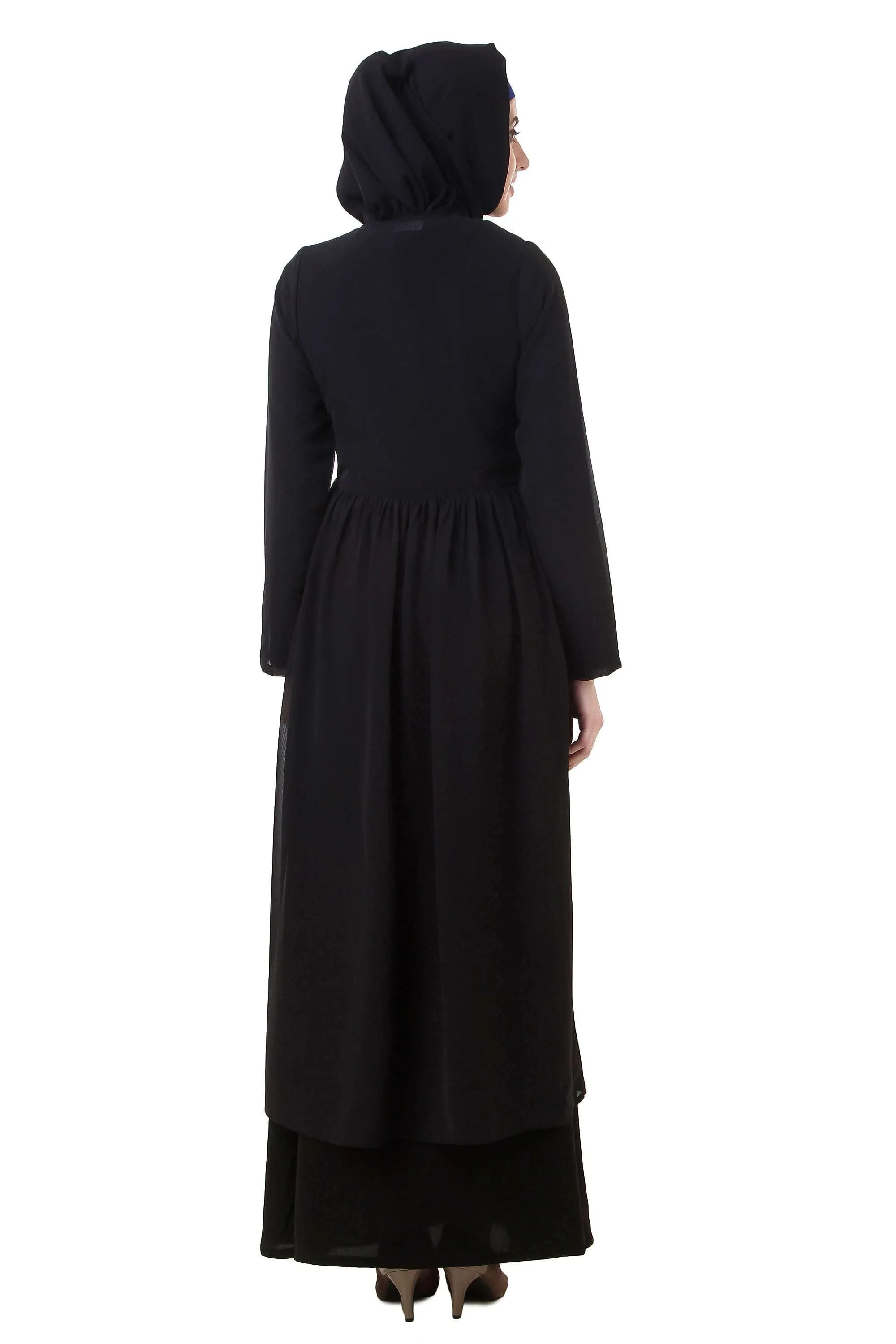 Black Nida and Georgette Abaya AY-710