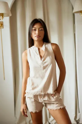 Blanco By Nature Fringe Shorts