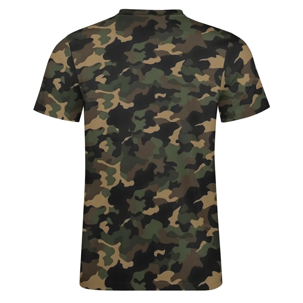 Camo Cotton Tshirt, Green Brown Black Camouflage Designer Graphic Lightweight Summer Crewneck Men Male Women Tee Top Short Sleeve Shirt