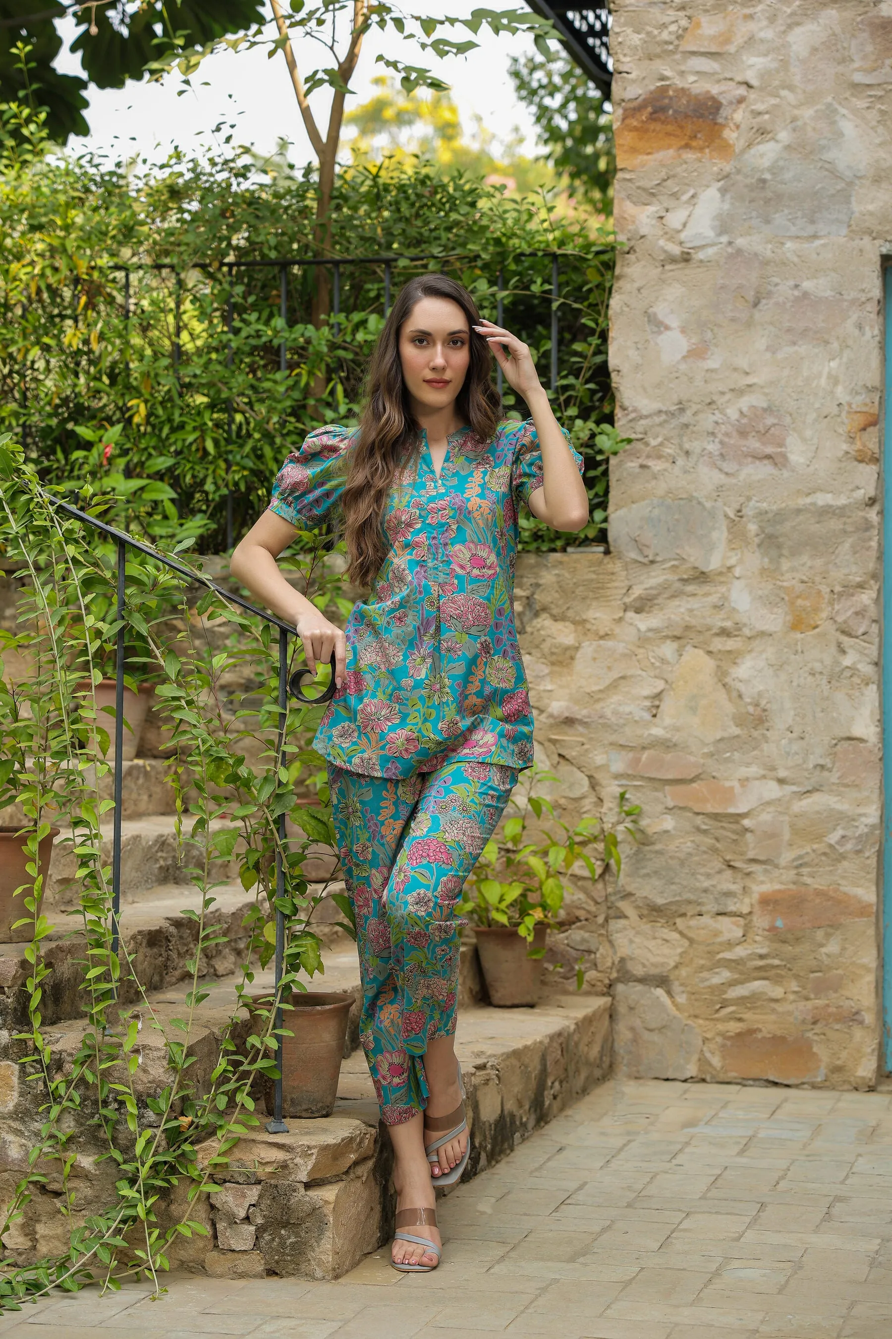 Caribbean escape cotton co-ord set