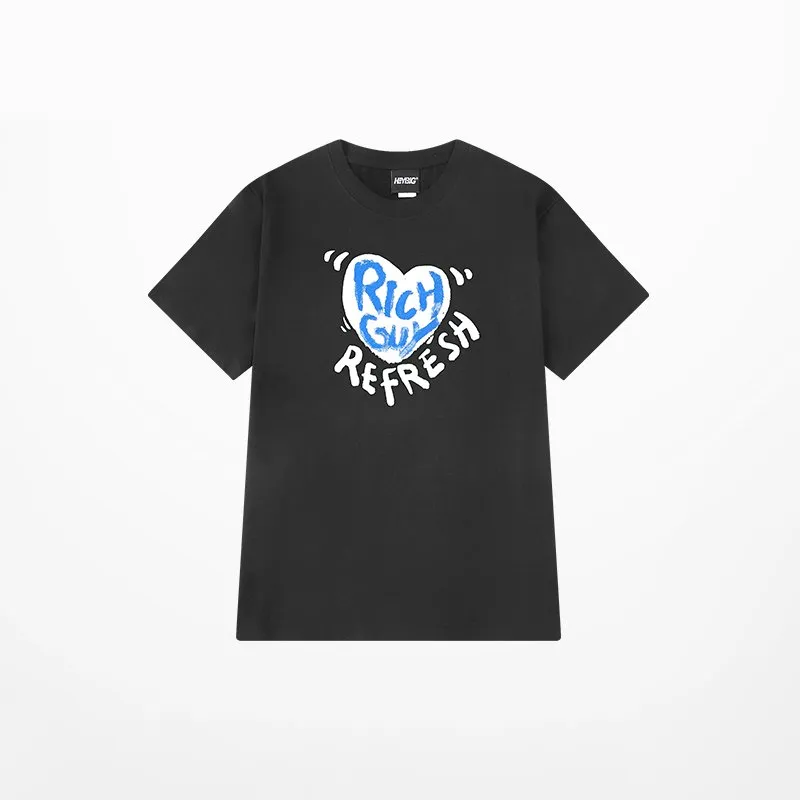 Cartoon Heart Print Oversized T-Shirt