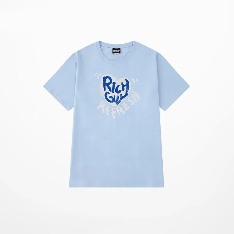 Cartoon Heart Print Oversized T-Shirt