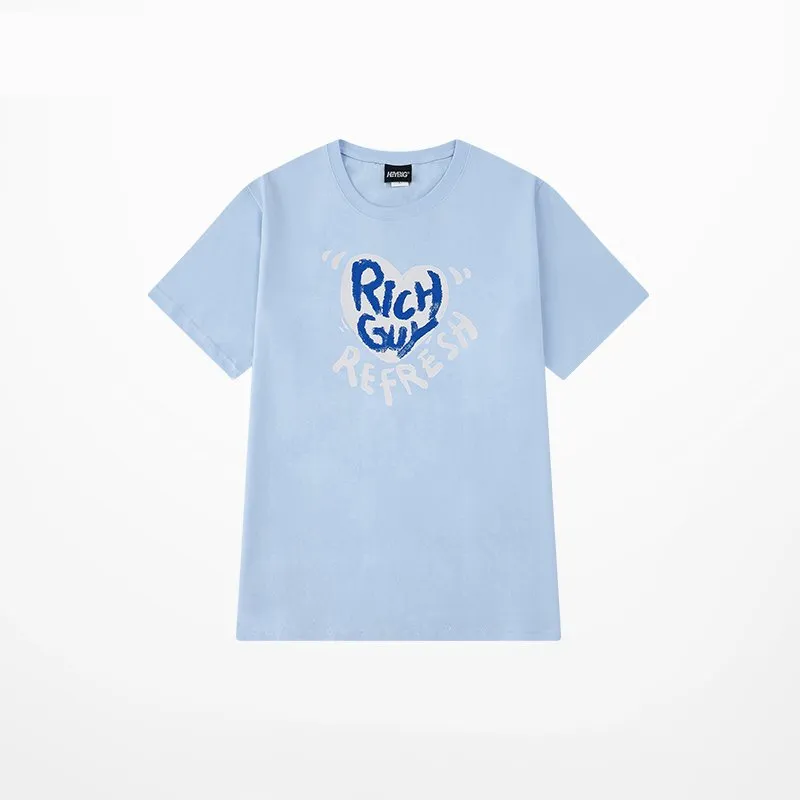 Cartoon Heart Print Oversized T-Shirt