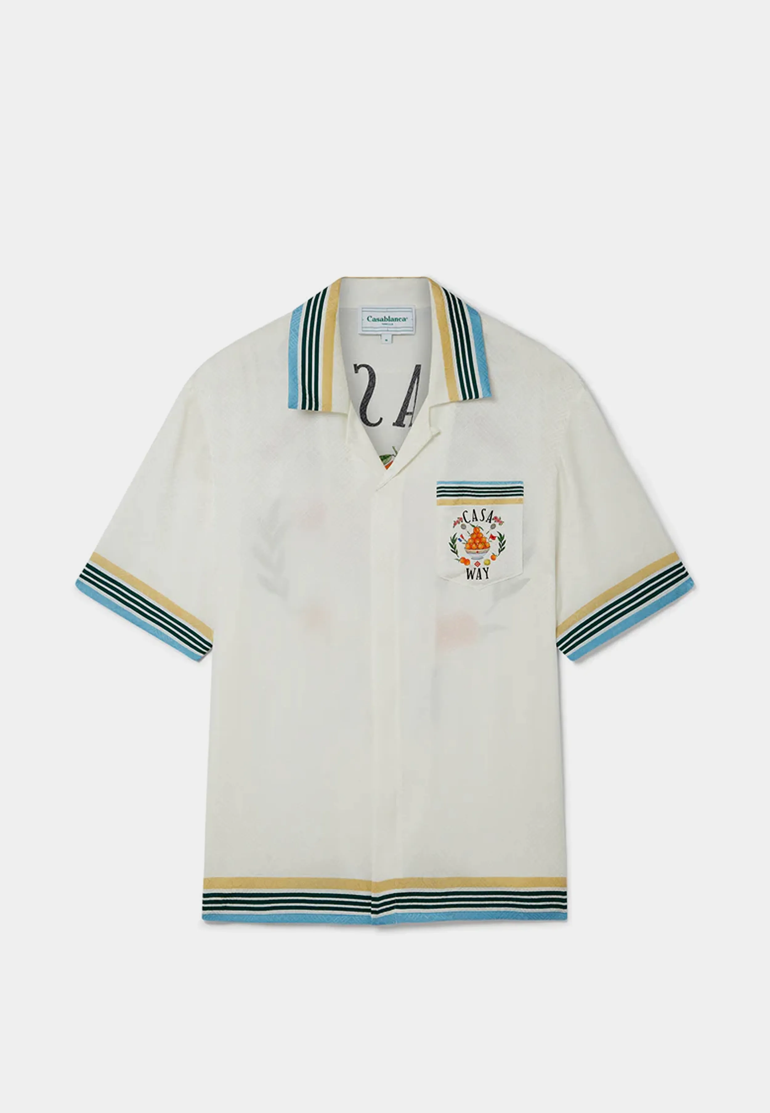 Casablanca Casa Way Cuban Collar Short Sleeve Shirt Off White