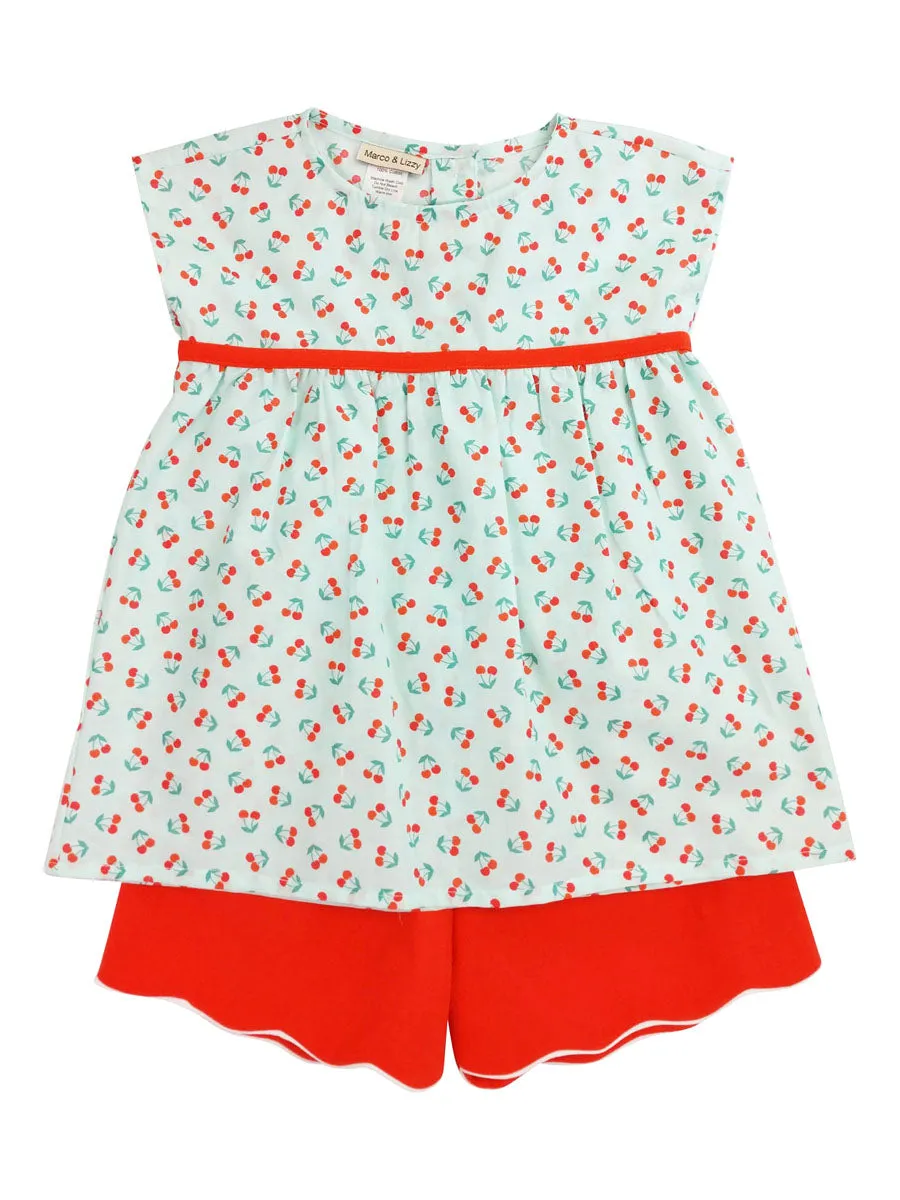 Cherries Girl's Short Set