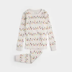 Christmas Lights on Crème PJ Set