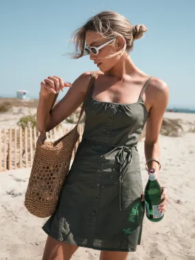 Linen mid-length dress
