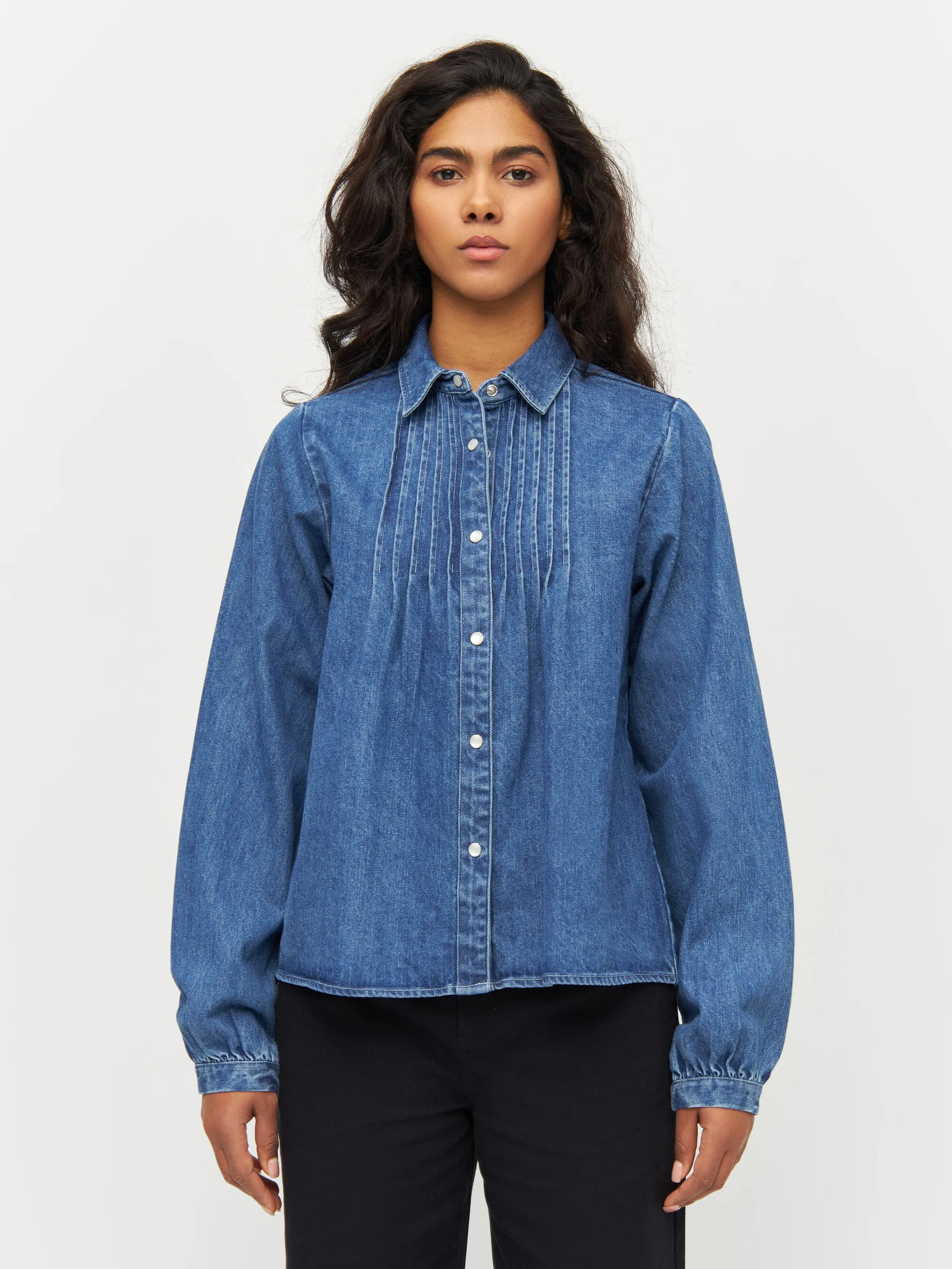 Denim A-shape shirt - Vintage Indigo