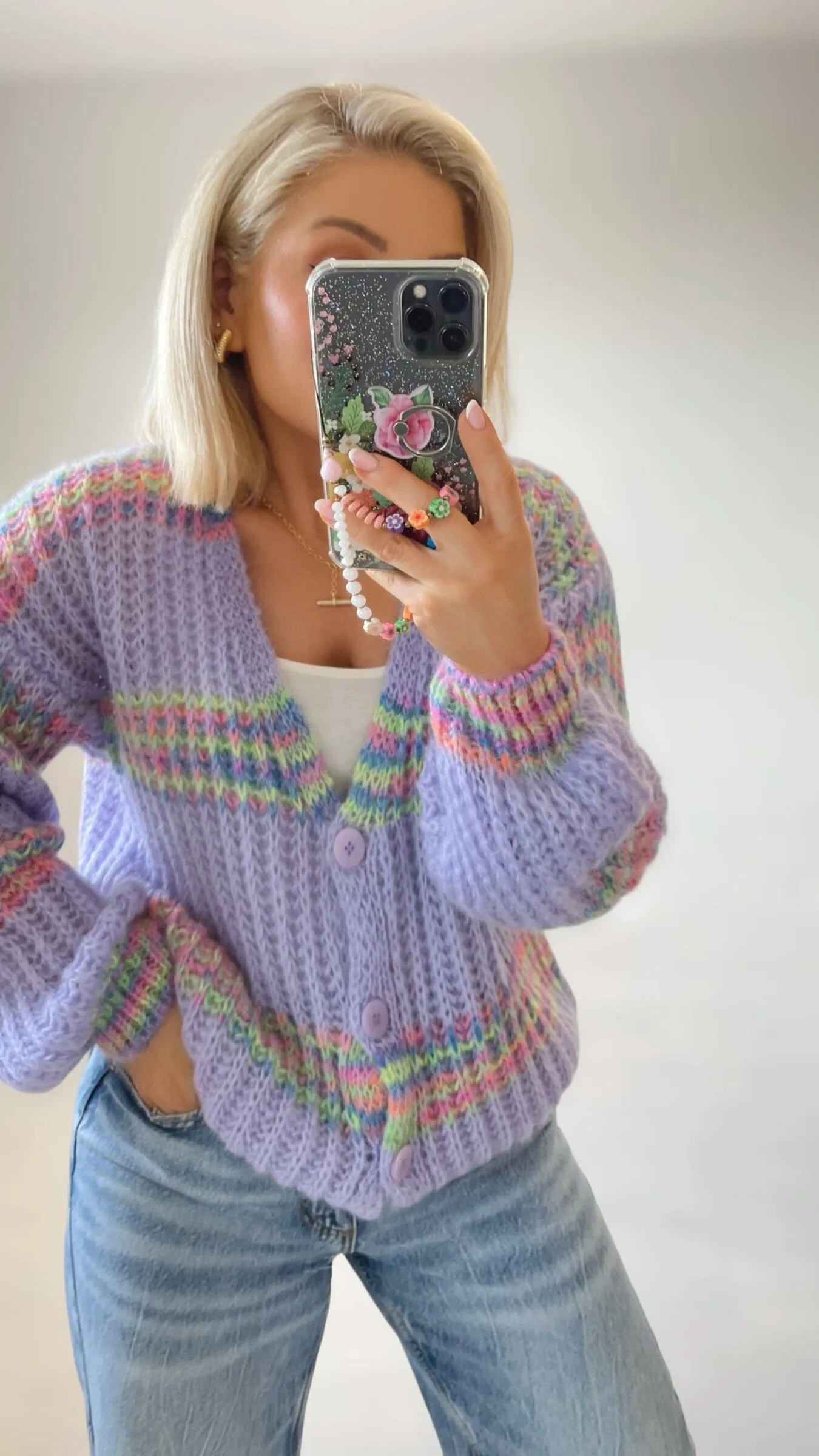 FLORA MOHAIR CARDIGAN - LAVENDER