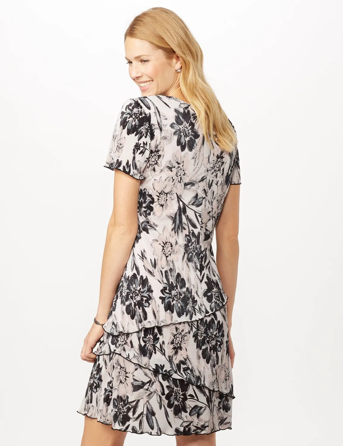 Floral Bodre Tier Dress
