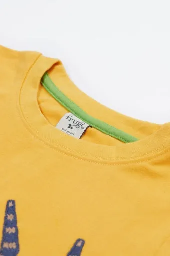 Frugi Carsen Applique T-Shirt - Bumblebee/Peacock Spider