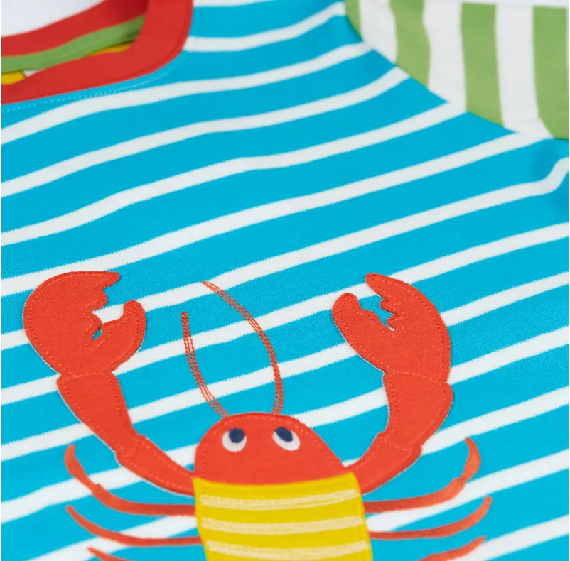 Frugi Hotchpotch Applique T-shirt - Hotchpotch / Lobster
