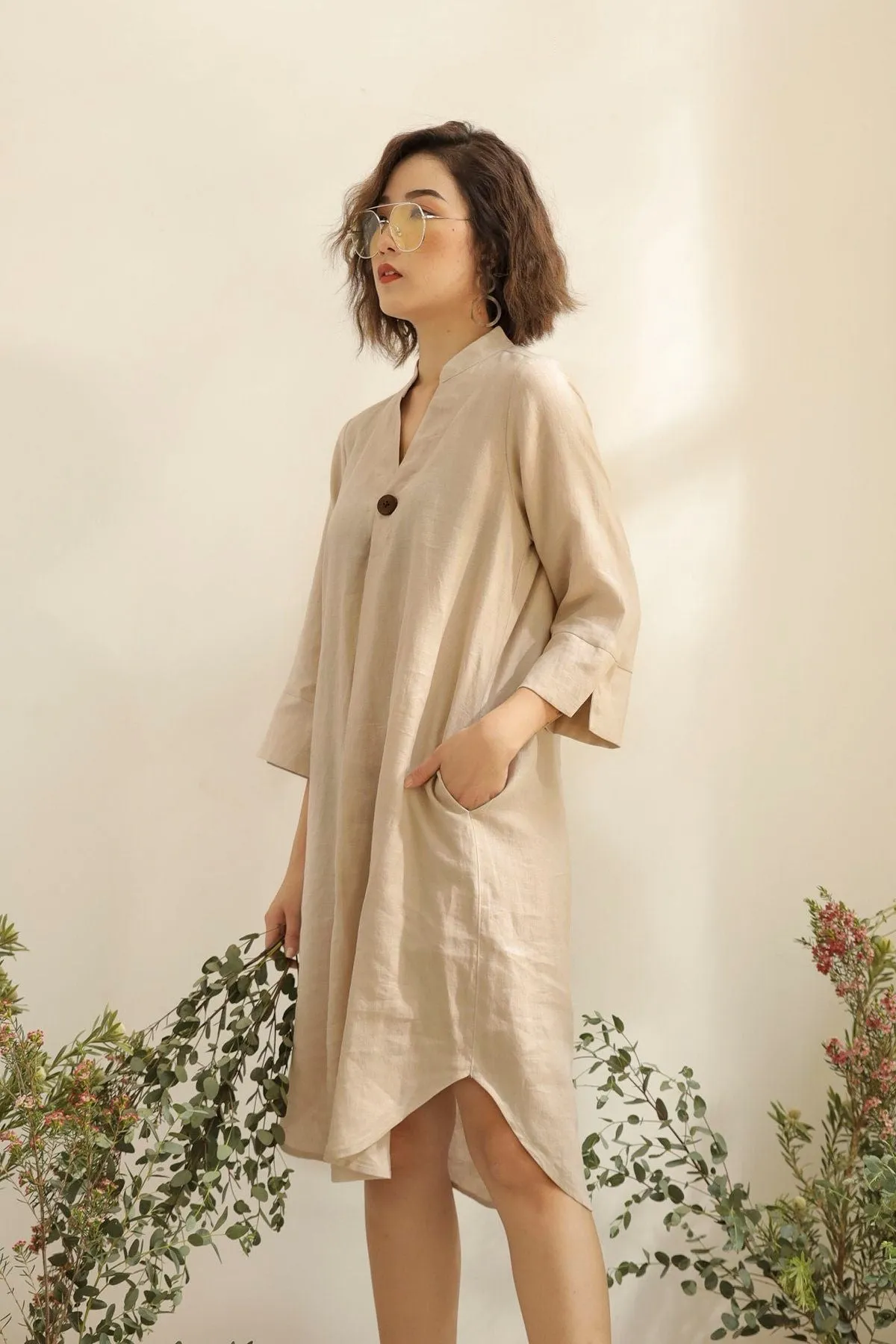 Gwen Linen Shirt Dress