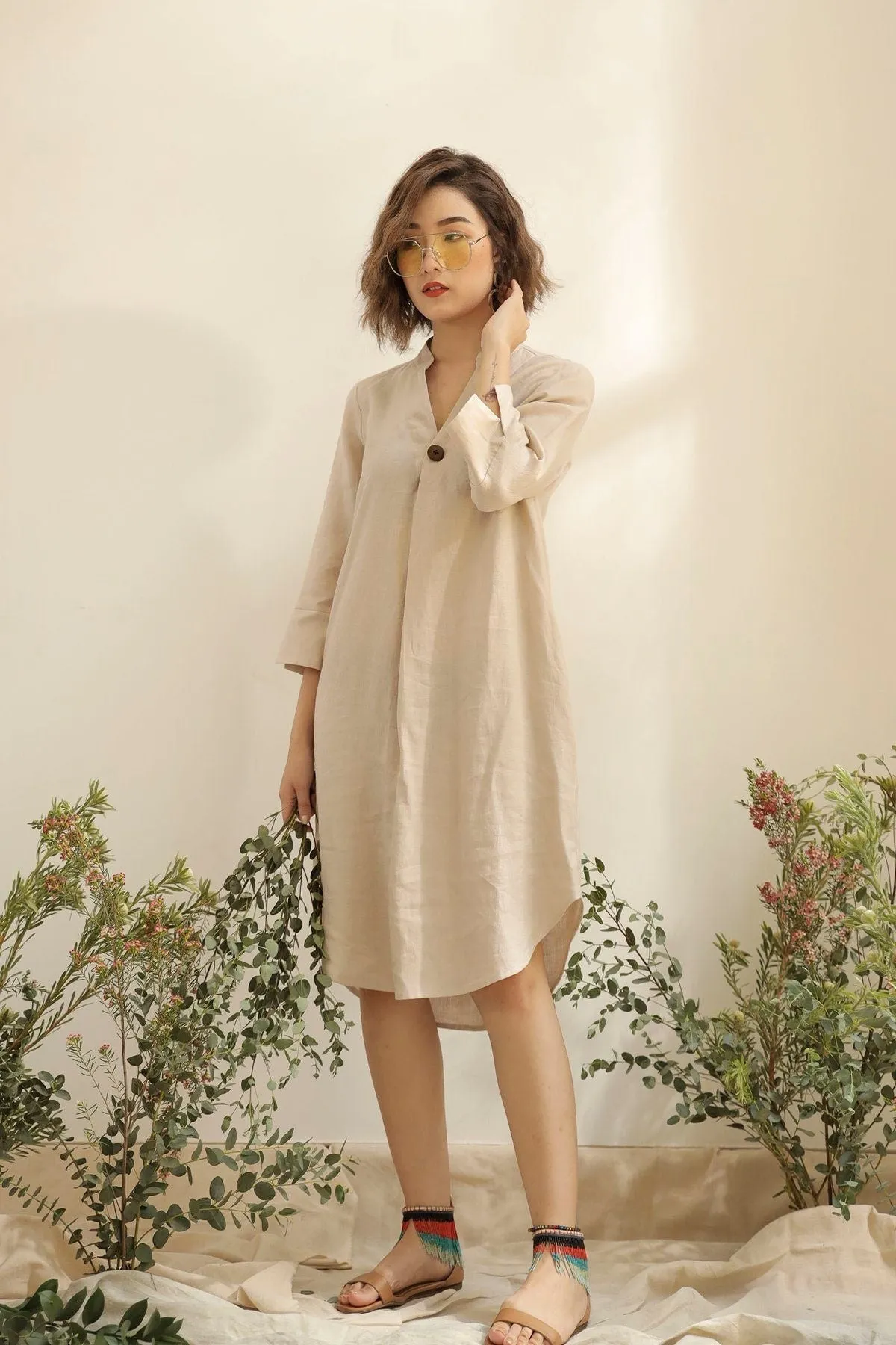 Gwen Linen Shirt Dress