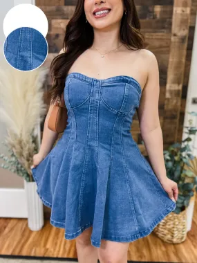 Haley A-Line Denim Stretch Dress