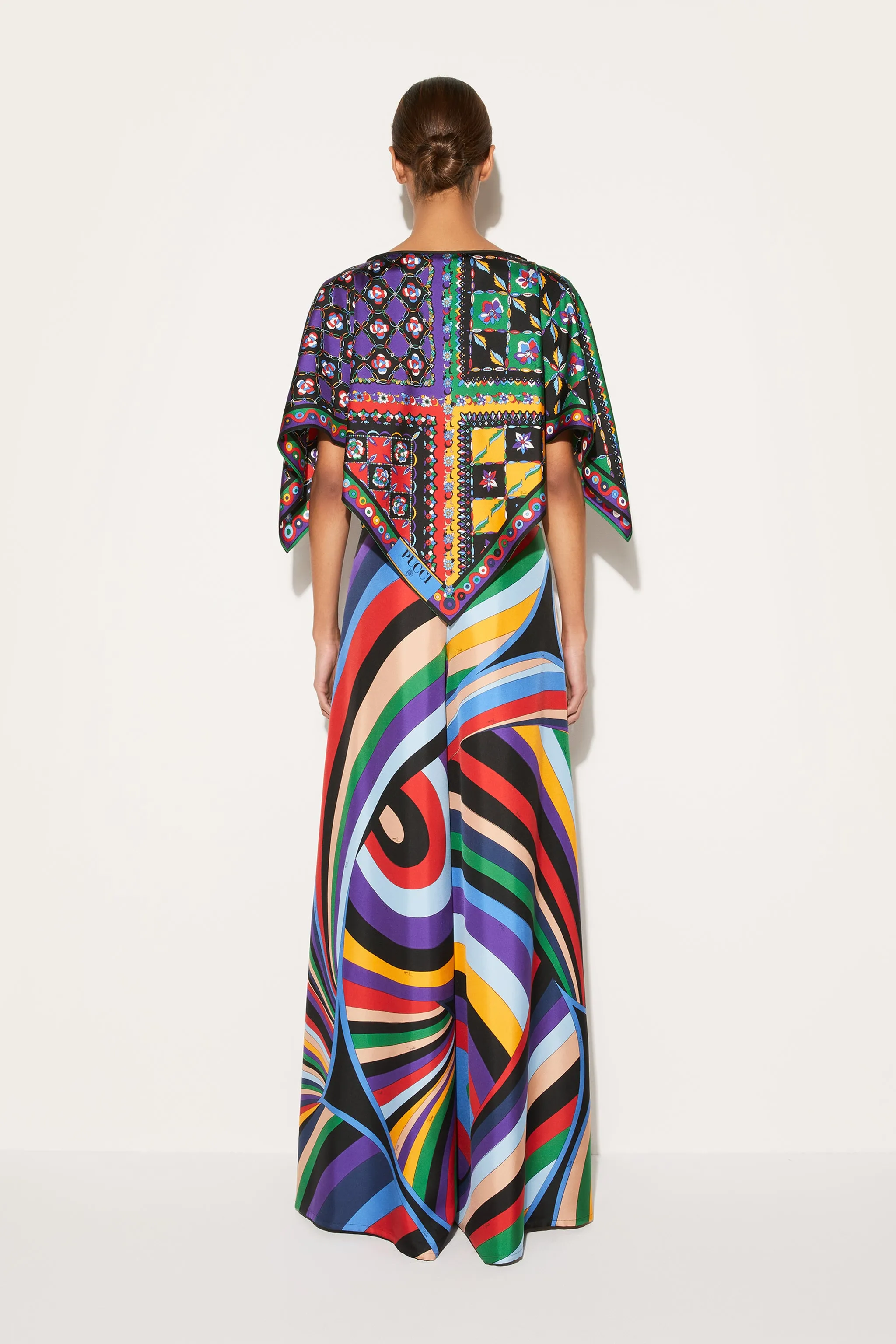 Iride-Print Silk-Twill Trousers