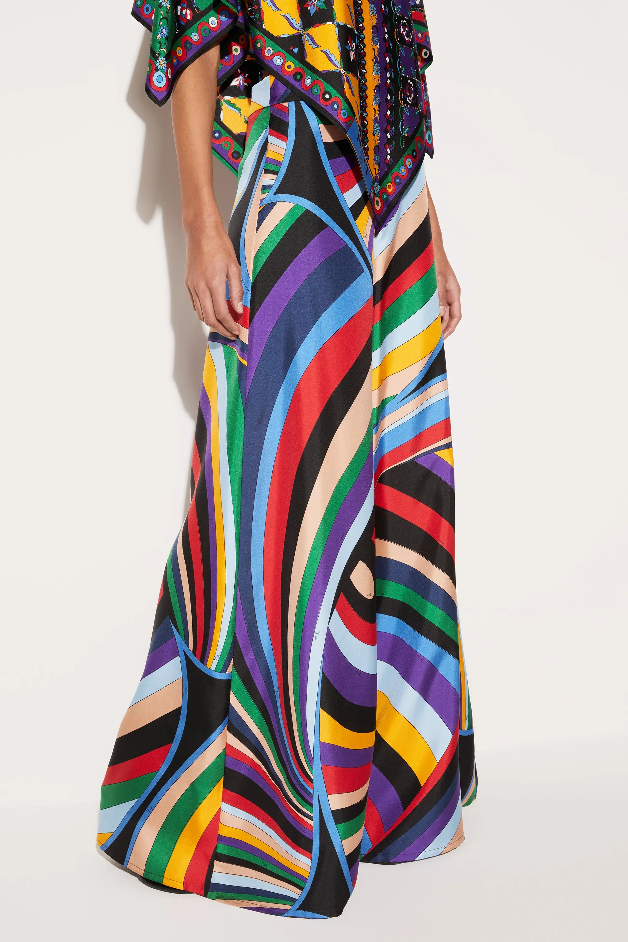 Iride-Print Silk-Twill Trousers