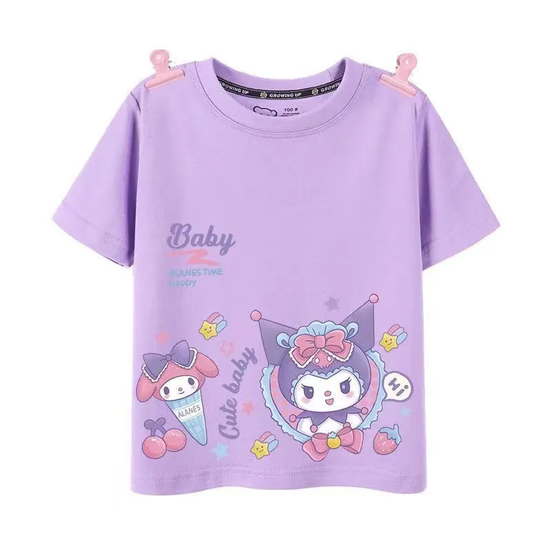 Kawaii Candy Color Sanrio Character Printed T-shirt