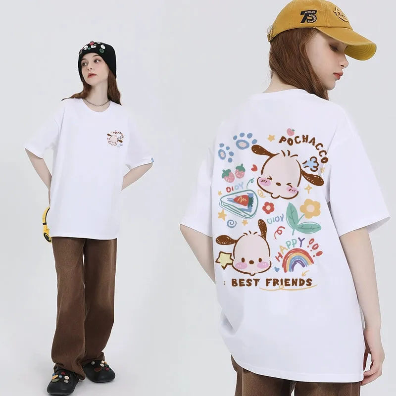 Kawaii Candy Color Sanrio Character Printed T-shirt