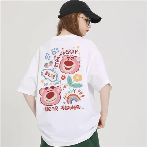 Kawaii Candy Color Sanrio Character Printed T-shirt