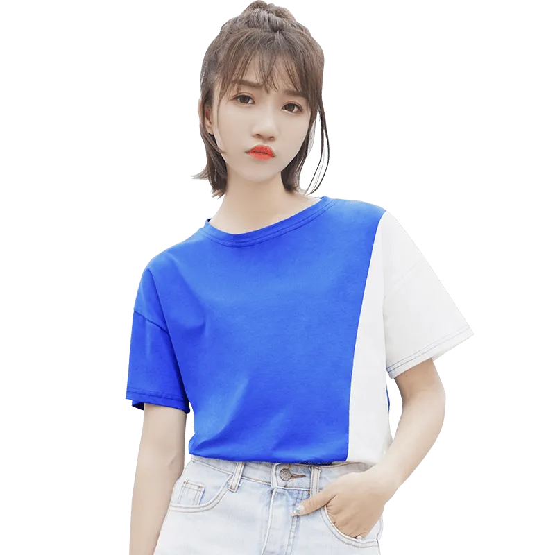 Kawaii Harajuku Stitching Blue T-shirt