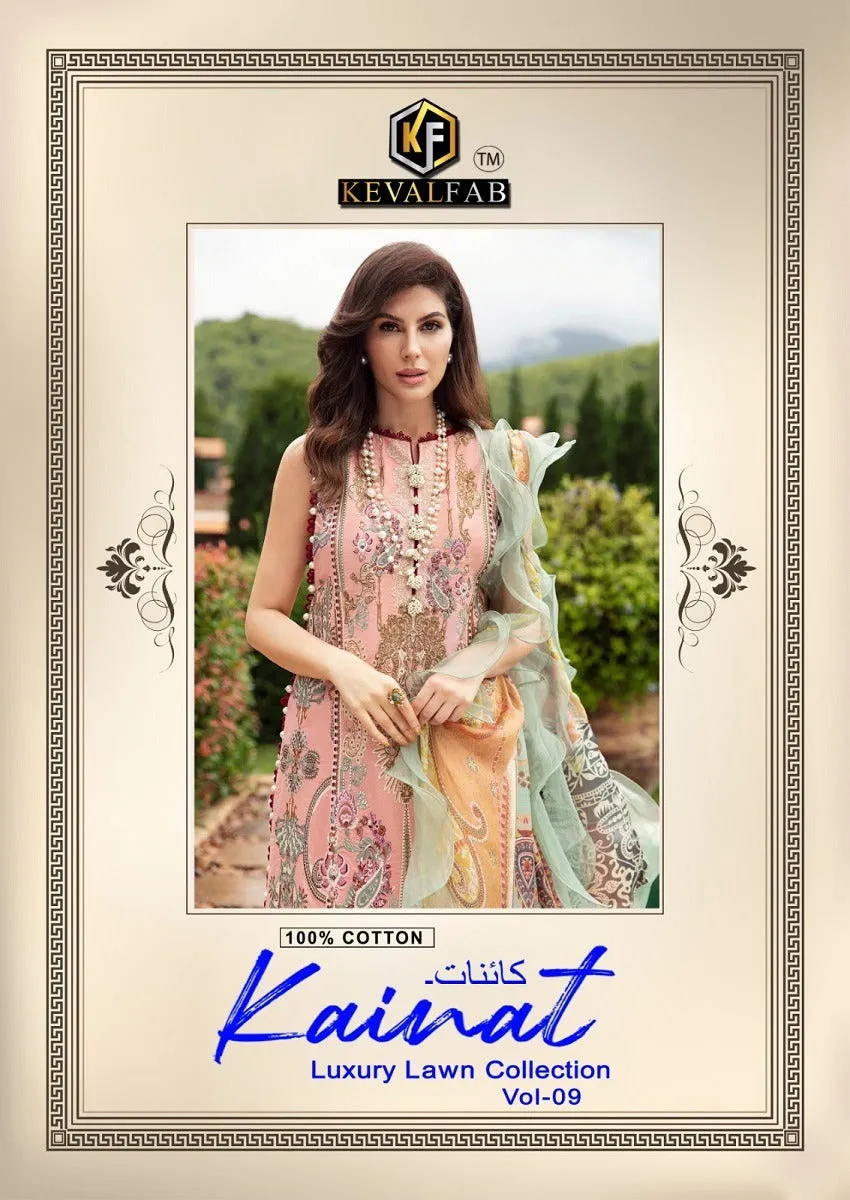 Keval Kainat Vol-9 Series 9001-9006 Pure Cotton Printed Suit (395x06)