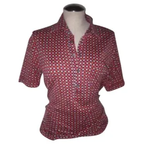 Lanvin Red White And Blue Print Button Down Top
