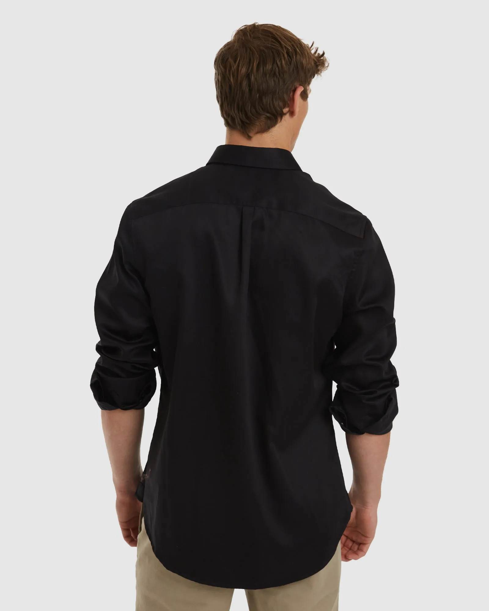 London-Casual Formal Black Non Iron Cotton Shirt