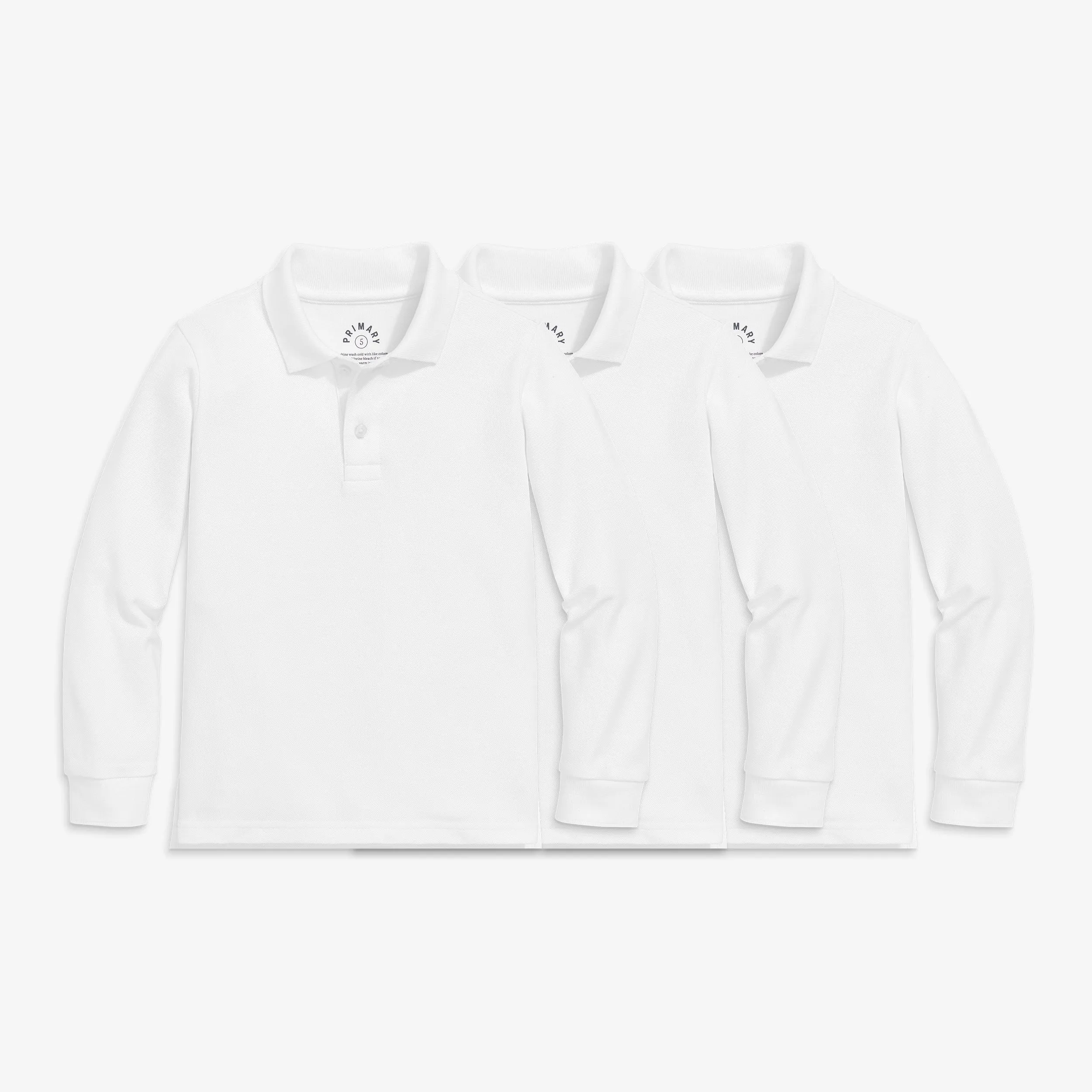 Long sleeve pique polo 3-pack seasonal