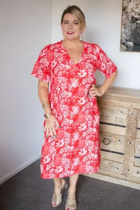 Luca dress- red fern