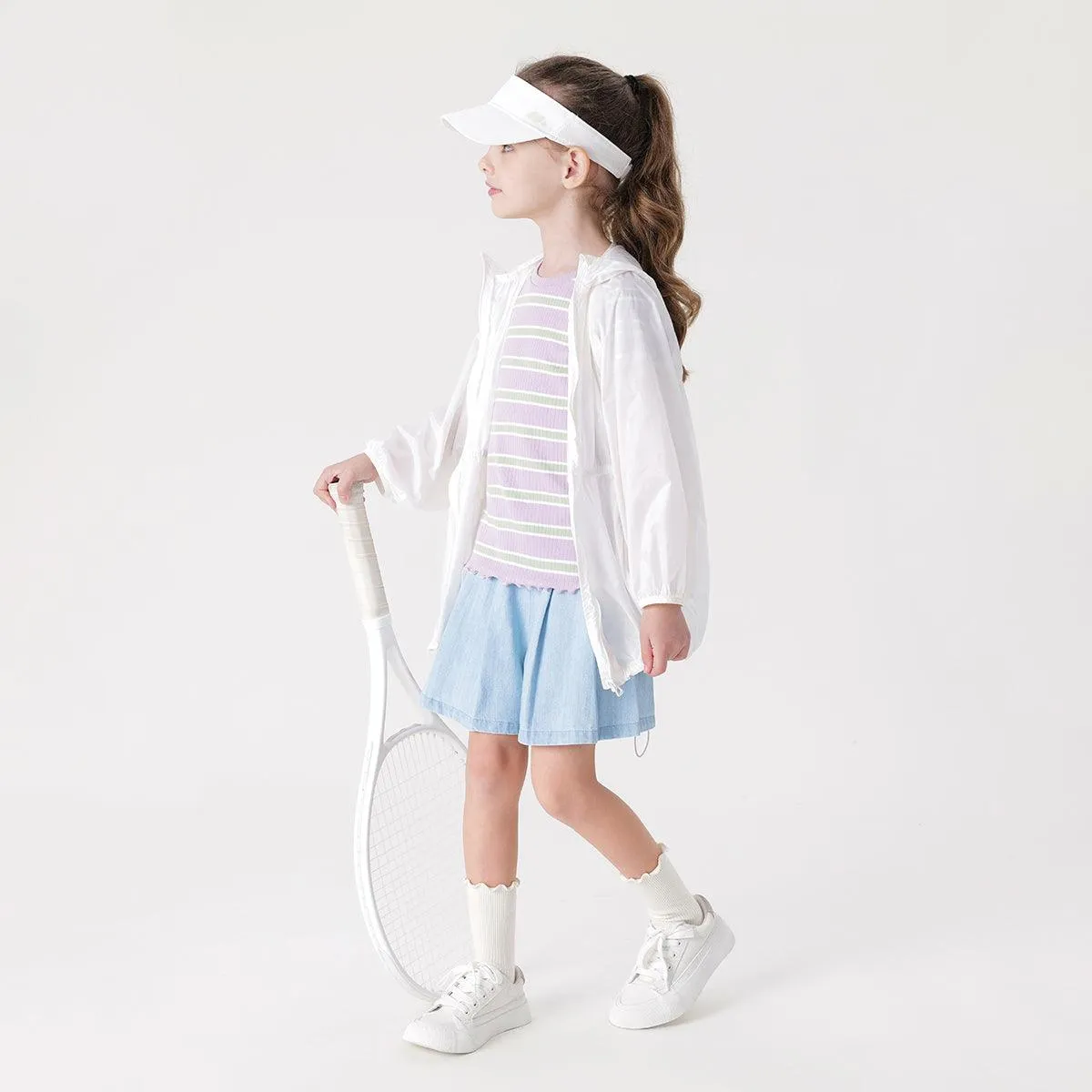 MARC & JANIE Girls  Lightweight Hooded Sun Protection Jacket 240828