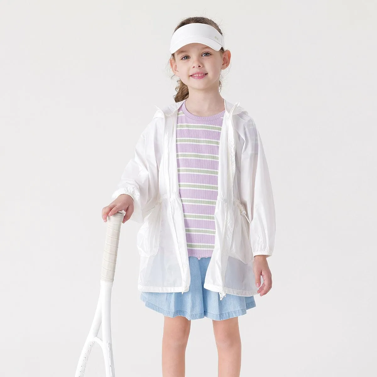 MARC & JANIE Girls  Lightweight Hooded Sun Protection Jacket 240828