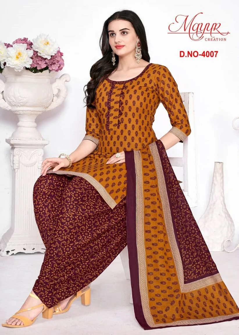 Mayur Gamthi vol 4 Cotton with Printed Regular wear Dress material (370x10)