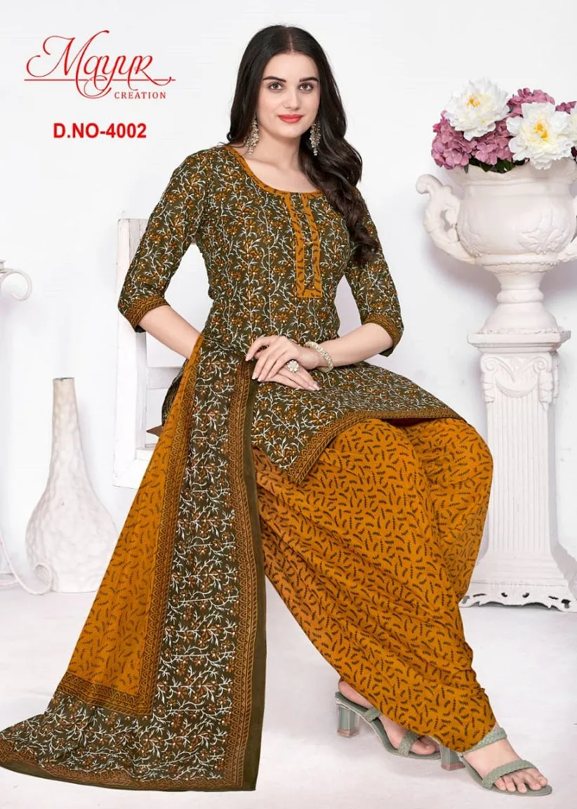 Mayur Gamthi vol 4 Cotton with Printed Regular wear Dress material (370x10)
