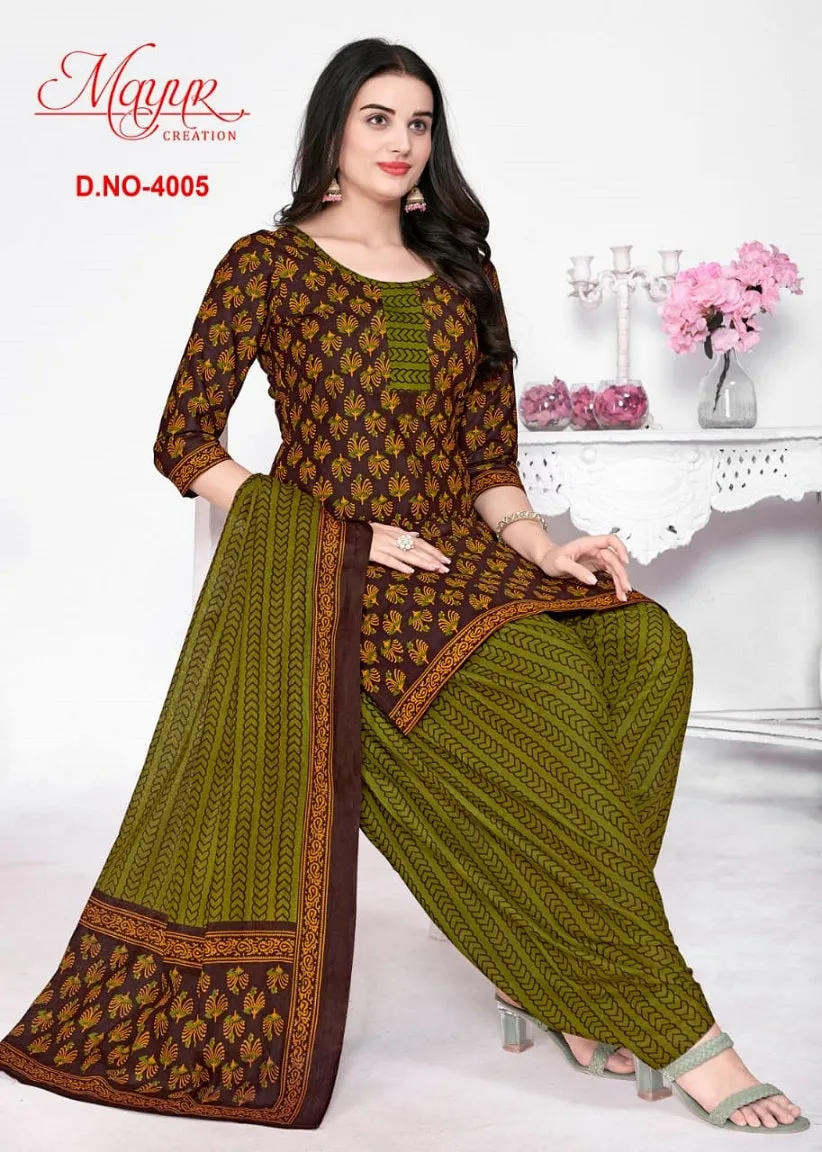 Mayur Gamthi vol 4 Cotton with Printed Regular wear Dress material (370x10)