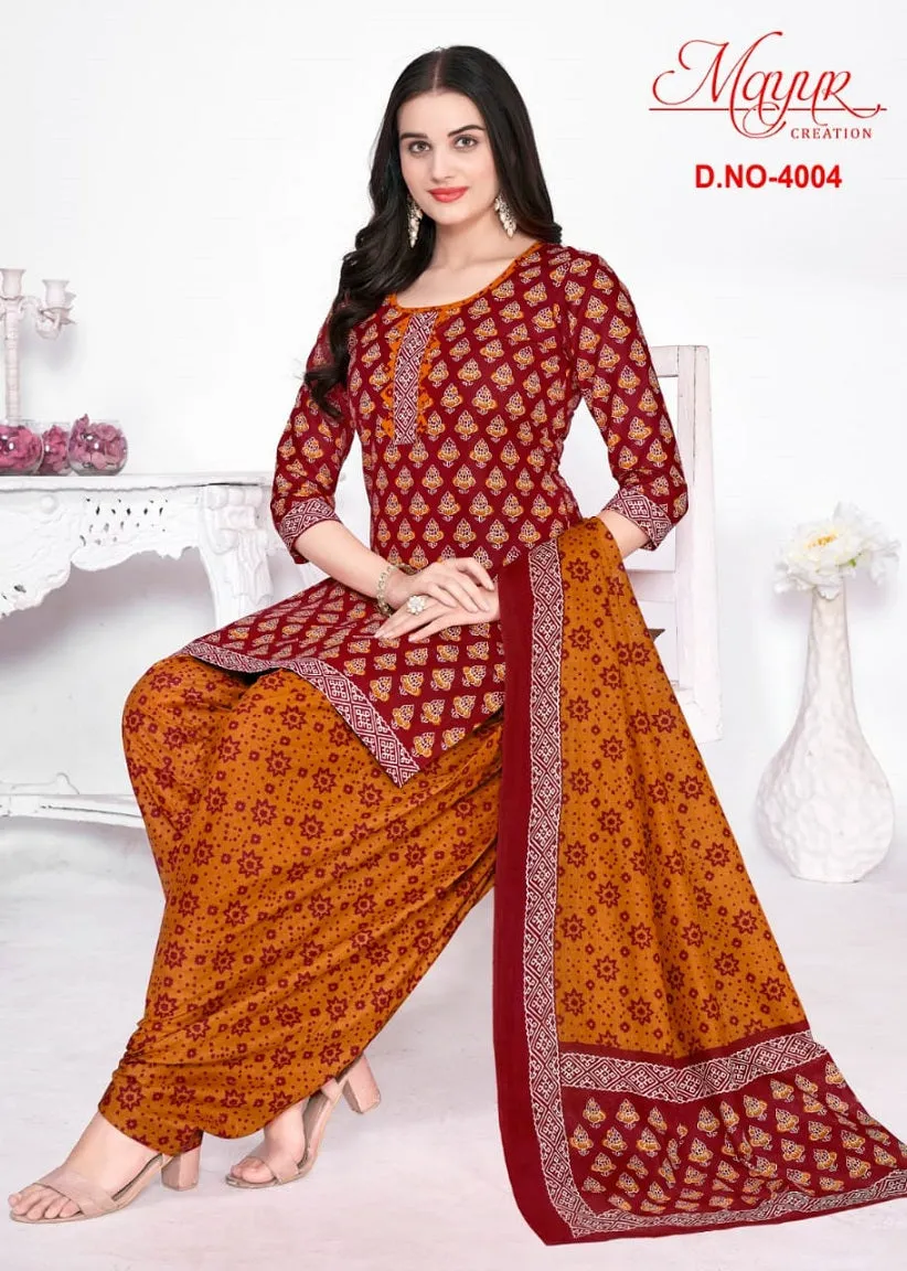 Mayur Gamthi vol 4 Cotton with Printed Regular wear Dress material (370x10)